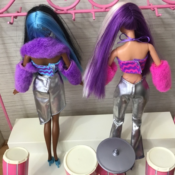 Barbie Jam’n Glam Dolls and HTF Drum Set - Picture 15 of 16